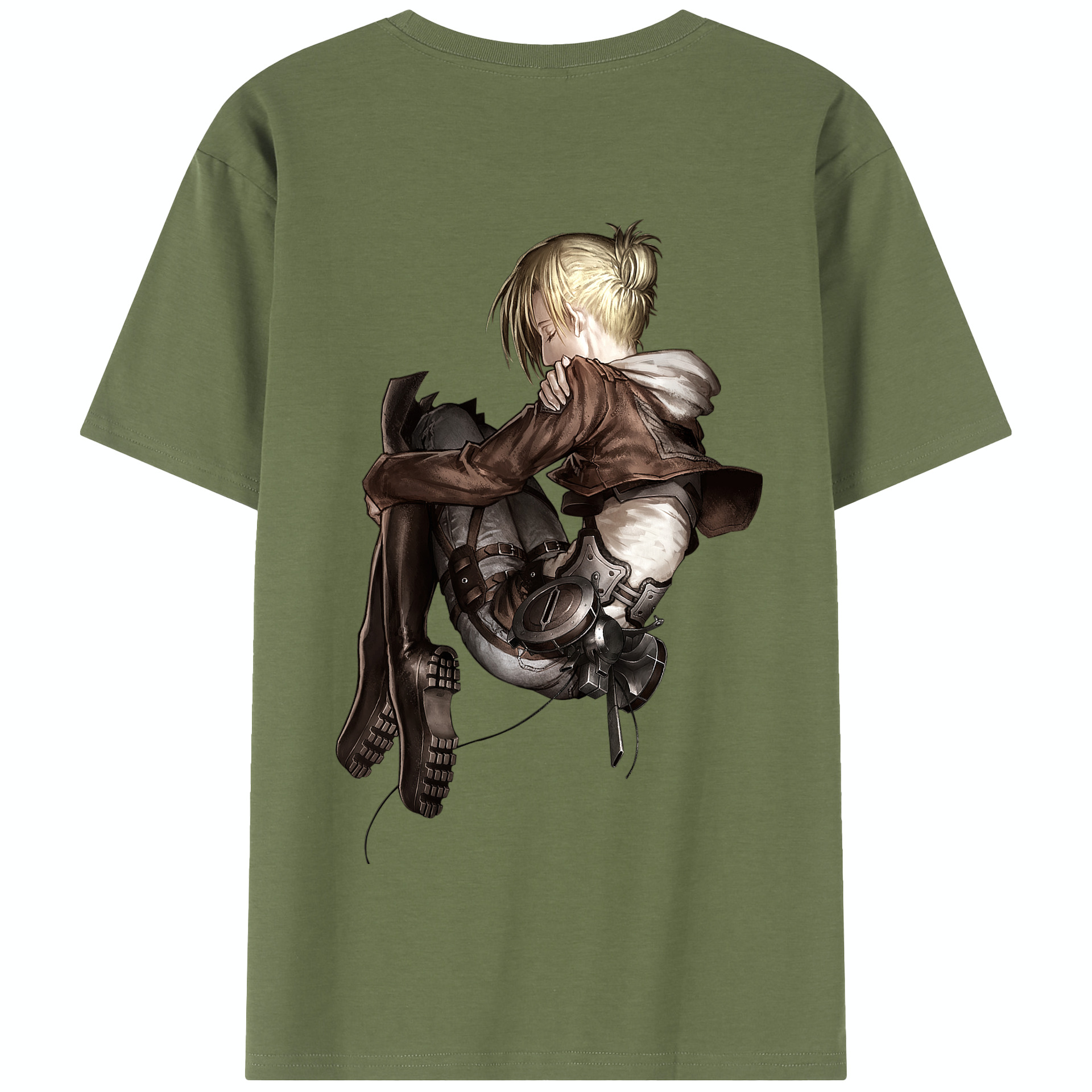 （画像用） 進撃の巨人 アニ・レオンハート Attack on Titan Annie Leonhart 綿100％半袖Tシャツ（背面プリント）